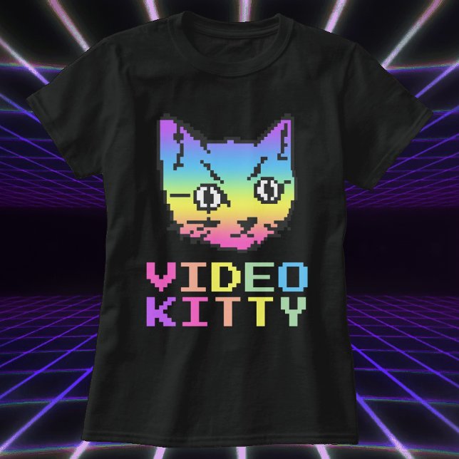 VIDEO KITTY CAT PIXEL ART T-SHIRT (Créateur téléchargé)
