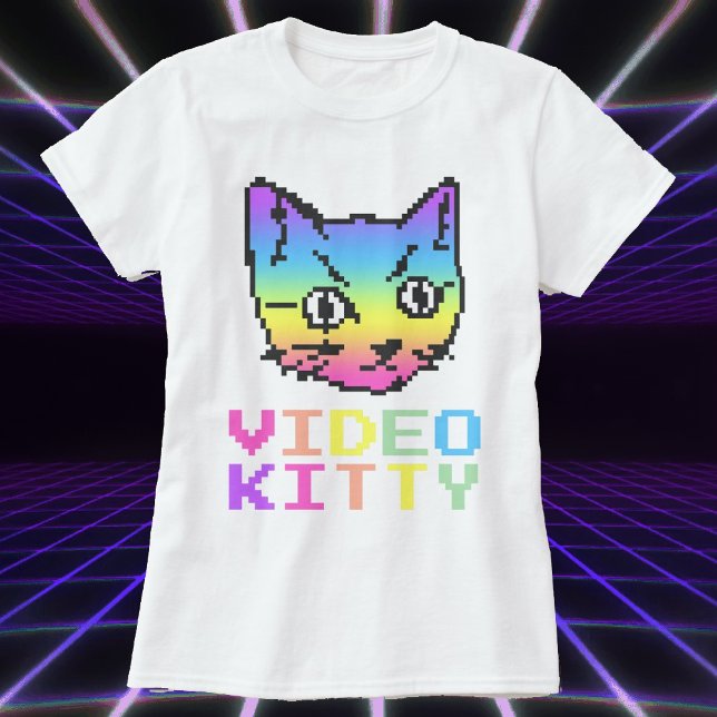 VIDEO KITTY CAT PIXEL ART T-SHIRT (Créateur téléchargé)