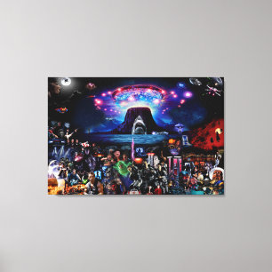 Vidéo souvenirs montage mur art toile