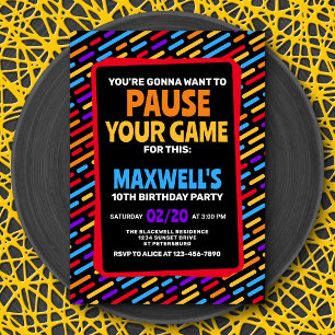 Vidéo Suspendre votre jeu Invitation Anniversaire