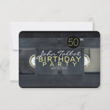 Vidéo Tape 2 VHS 50th Birthday Party Invitation