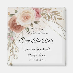Vider Brown Enregistrer l'invitation Date Magnet
