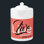 VIE ABONDANTE Foi inspirante chrétienne Corail<br><div class="desc">Dégustez votre boisson chaude un peu plus dans une tasse à café Scripture élégamment stylée, qui comprend un monogramme et la référence Ecriture populaire pour "Vie plus abondamment". Appel inspirant à l'action pour VIVRE ABONDAMMENT - un grand rappel quand vous faites une pause pour un coupon. Arrière - plan a...</div>