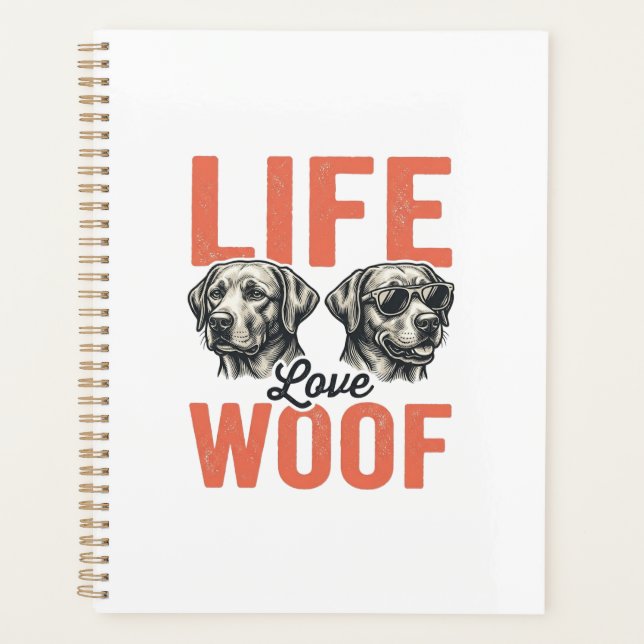 Vie Amour Woof Chien Graphisme Rétro_1 (Devant)