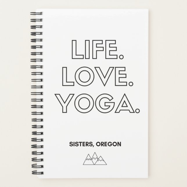 Vie.Amour.Yoga. Carnet à spirales (Devant)