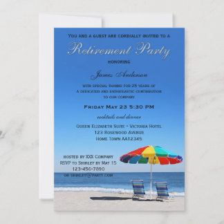 Vie comme une fête de retraite de plage Invitation