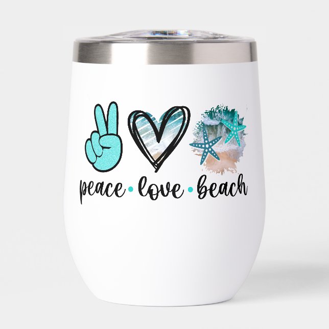 Vie côtière Tumbler - Paix, Amour et Plage (Avant)