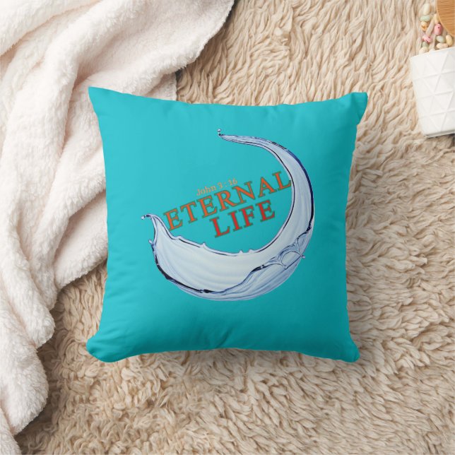 Vie éternelle ( Jean 3:16 ) Coussin (Couverture)