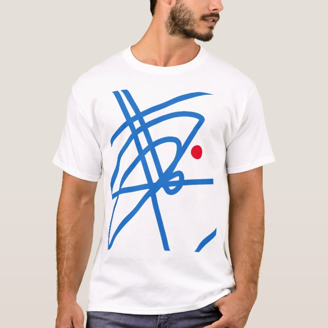 Vie Focus Art Abstrait Rouge Point T-shirt Top (Devant)