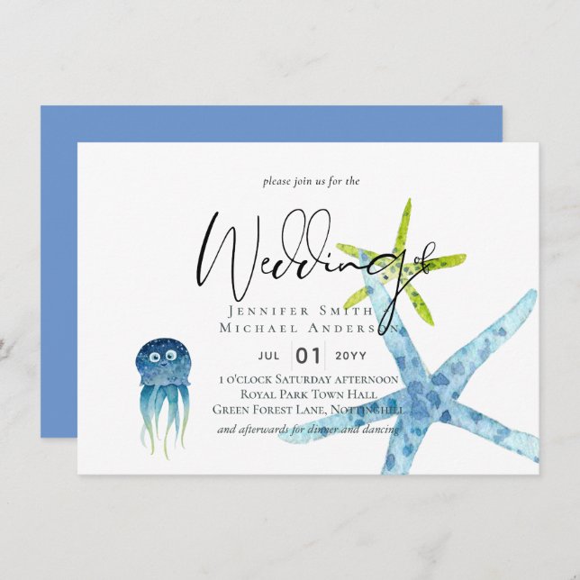 VIE MARINE BUDGET Plage Mariage Océan (Devant / Derrière)