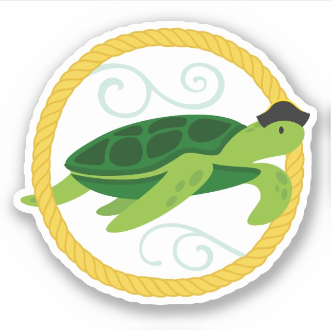 Vie marine de tortue de mer Sticker de découpe de  (Devant)