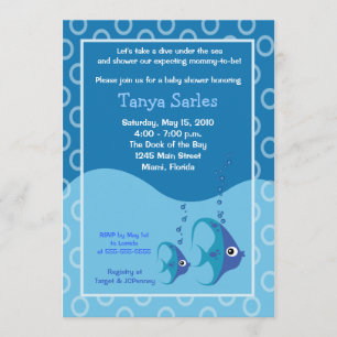 Vie marine Fish Ocean 5x7 Baby shower Invitation