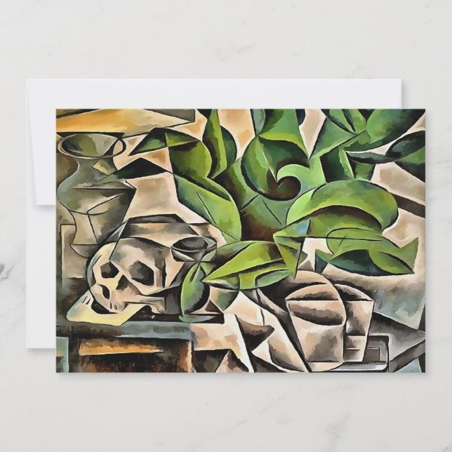 Vie morte avec Cranium Géométrique Vanitas Art (Devant)