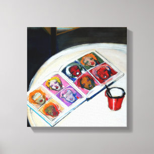 Vie morte avec livre et toile de Mug rouge