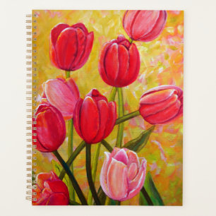 Vie morte avec Peinture de tulipes roses et rouges