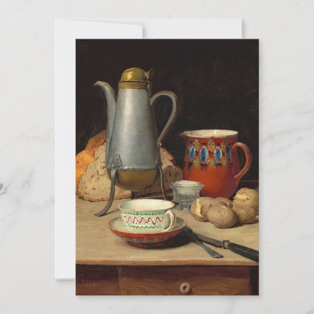 Vie morte, café et pommes de terre | Albert Anker (Devant)