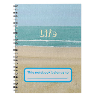 Vie, Ocean Waves Beach Sand Carnet personnalisé