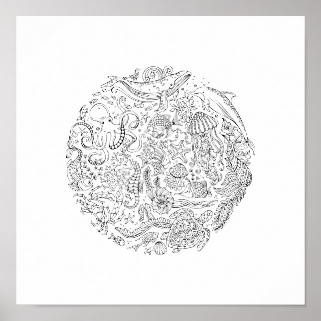 Vie océanique | Affiche décorative (Devant)