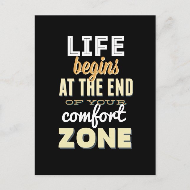 Vie ! Typographie vintage Carte postale Inspiratio (Devant)