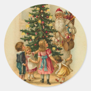 Vieil autocollant de Noël de Père Noël de mode
