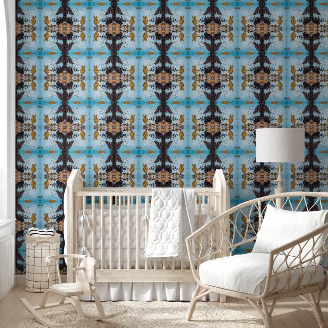 Vieil bleu clair et marron grand mur (Enfants)