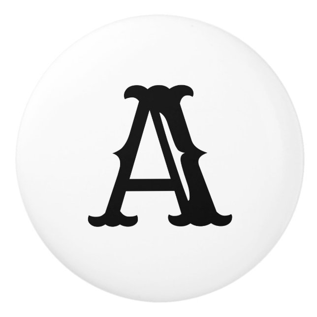 Vieil ouest de bouton en céramique de lettre (Devant)