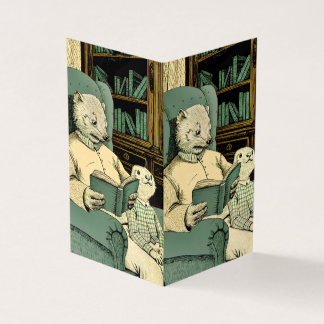 Vieille belette lire un livre à une jeune belette