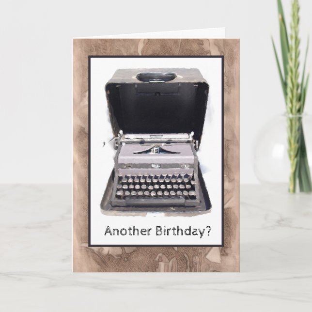 Vieille carte d'anniversaire de machine à écrire (Devant)