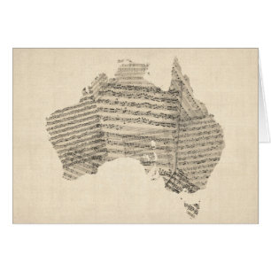 Vieille carte de musique de feuille de carte de