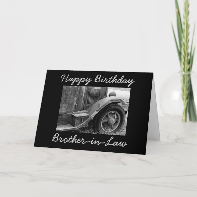Vieille carte de voeux d'anniversaire de camion de (Devant)