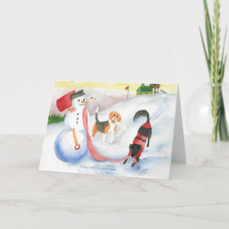 Vieille carte de voeux de chien de nouveau chien