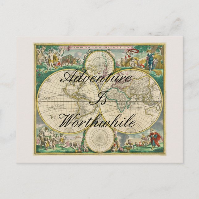 vieille carte du monde voyage aventure citations f (Devant)
