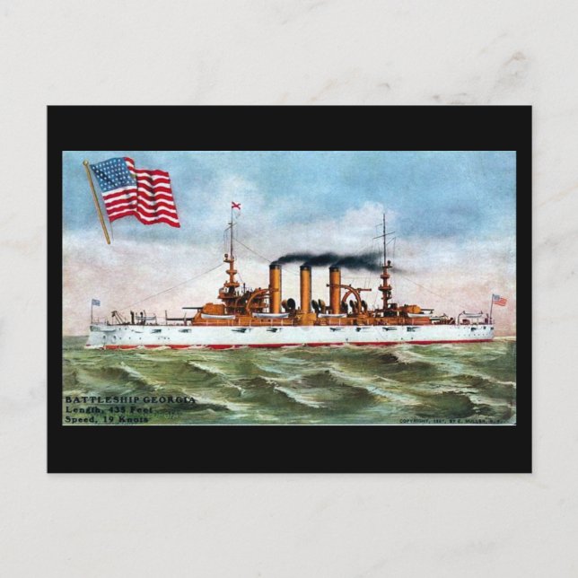 Vieille carte postale - USS la Géorgie (Devant)