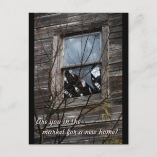 Vieille carte unique à la maison délabrée d'envois