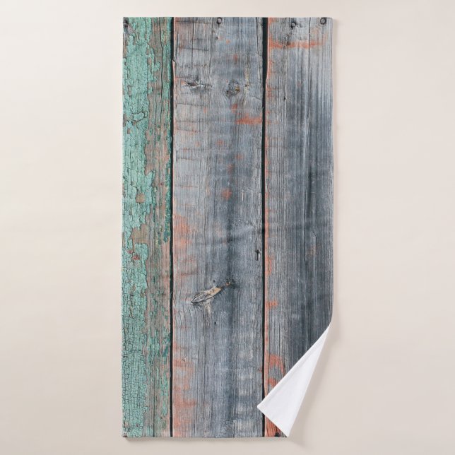 Vieille clôture en bois peinte de couleur différen (Serviette de bain)