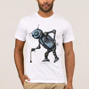 Vieille conception drôle de T-shirt de robot