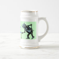 Vieille conception drôle de tasse de bière de