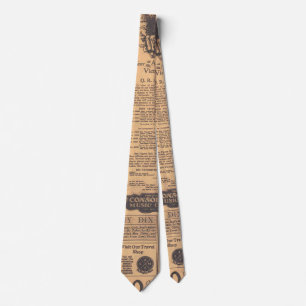 Vieille cravate de style de page de journal