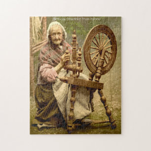 Vieille fileuse de laine irlandaise, Puzzle