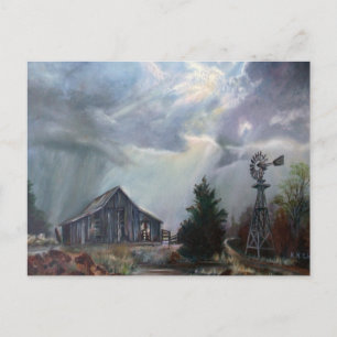 Vieille Grange Dans Un Texas Thunderstorm Cartes D