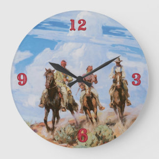 Vieille horloge occidentale sauvage de cowboys de