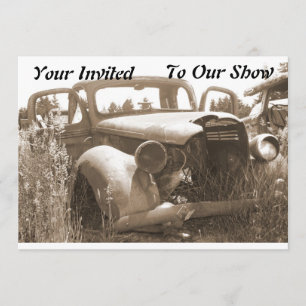 Vieille invitation de voiture pour le Car Show