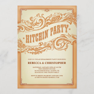 Vieille invitation occidentale authentique de