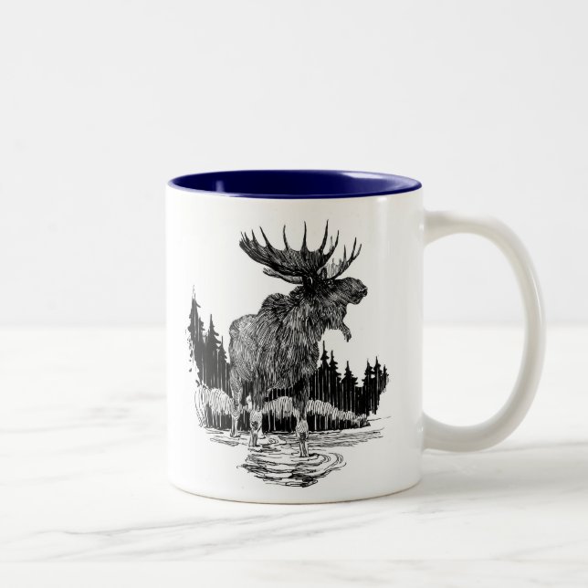 Vieille tasse de café grande d'orignaux (Droit)