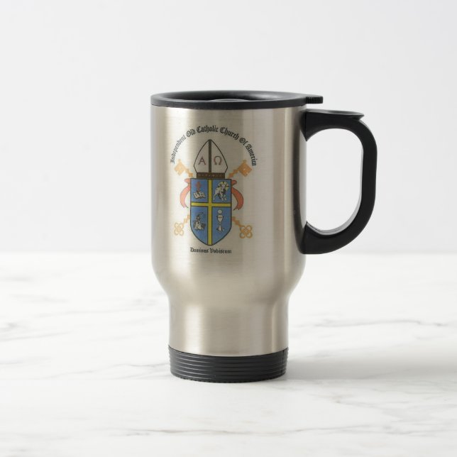 Vieille tasse de voyage d'église catholique de (Droit)