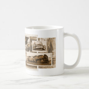 Vieille tasse du collage 11oz de train de
