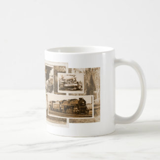 Vieille tasse du collage 11oz de train de