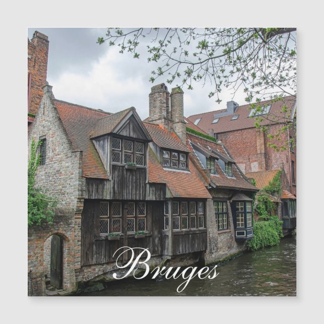 Vieille ville de Bruges en Belgique Magnet (Devant)