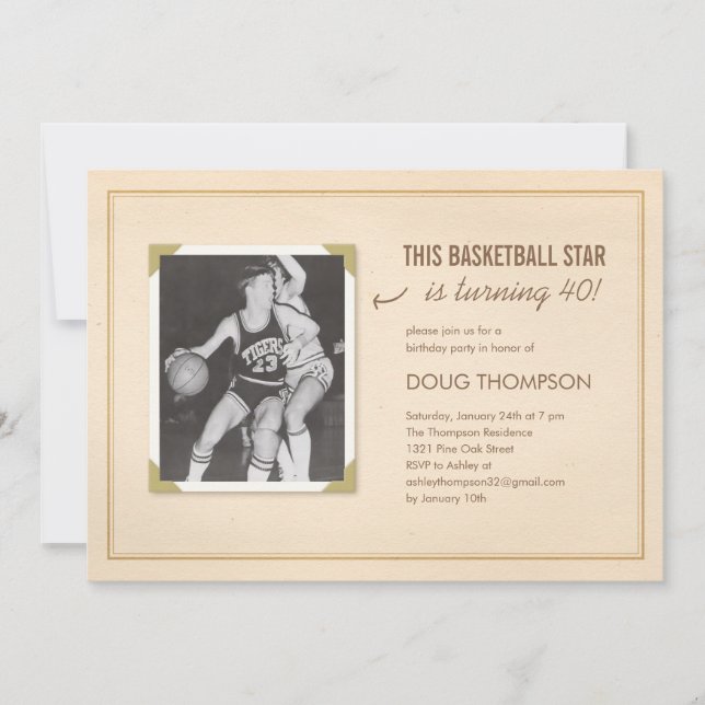 Vieilles invitations d'anniversaire de photo de (Devant)