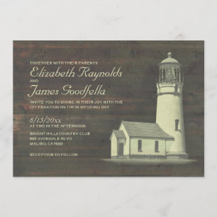 Vieilles invitations de mariage de phare